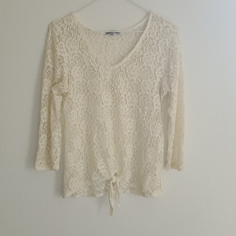 Cream lace blouse